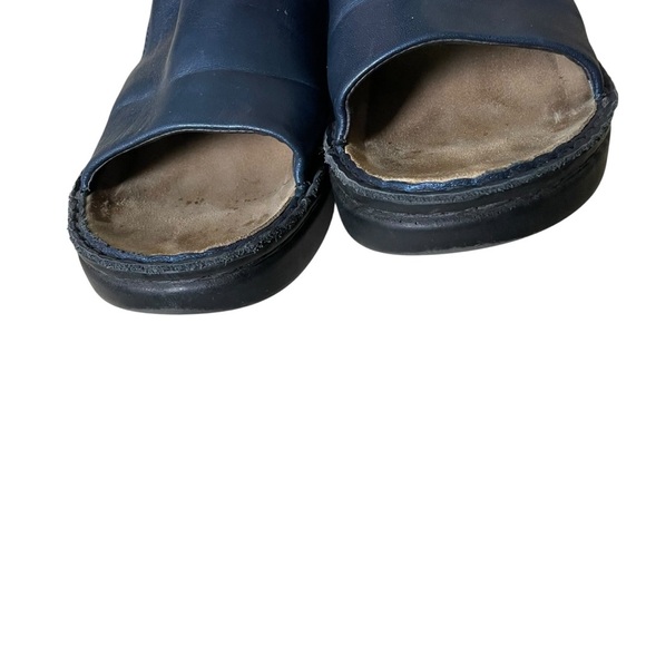 NAOT Rome Dark Blue Leather Slide Sandals - Picture 8 of 12